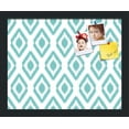 thumbnail image 1 of PinPix 15x12 Custom Cork Bulletin Board Ikat Aqua Poster Board Has a Fabric Style Canvas Finish, Framed in Ikat Aqua, by ArtToFrames (PinPix-1630), 1 of 5