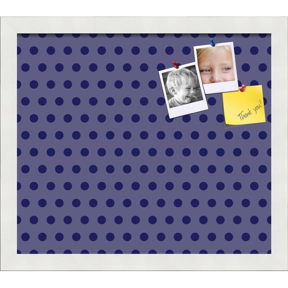 PinPix 15x13 Custom Cork Bulletin Board Dark Purple Dots Poster Board Has a Fabric Style Canvas Finish, Framed in Dark Purple Dots, by ArtToFrames (PinPix-401)