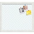 thumbnail image 1 of PinPix 15x13 Custom Cork Bulletin Board Lattice White Aqua Poster Board Has a Fabric Style Canvas Finish, Framed in Lattice White Aqua, by ArtToFrames (PinPix-1817), 1 of 1