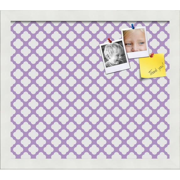 PinPix 15x13 Custom Cork Bulletin Board Light Purple Clover Poster Board Has a Fabric Style Canvas Finish, Framed in Light Purple Clover, by ArtToFrames (PinPix-539)