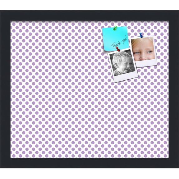 PinPix 15x13 Custom Cork Bulletin Board Light Purple Dots Poster Board Has a Fabric Style Canvas Finish, Framed in Light Purple Dots, by ArtToFrames (PinPix-503)