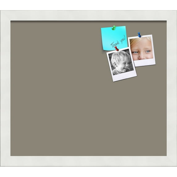 PinPix 15x13 Custom Cork Bulletin Board Pewter Poster Board Has a Fabric Style Canvas Finish, Framed in Pewter, by ArtToFrames (PinPix-1812)