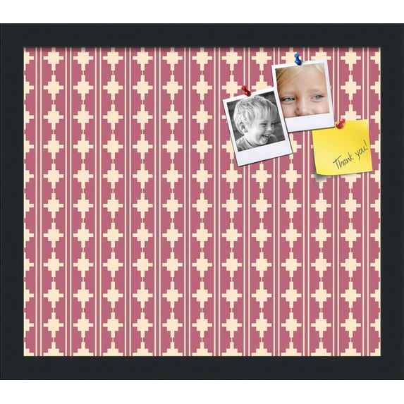 PinPix 15x13 Custom Cork Bulletin Board Poster Board Has a Fabric Style Canvas Finish, Framed in Retro Patterns, by ArtToFrames (PinPix-237)