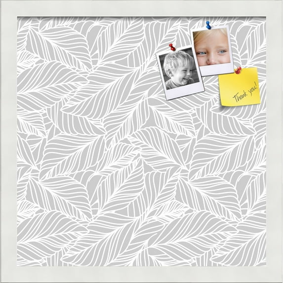 PinPix 15x15 Custom Cork Bulletin Board Grey White Poster Board Has a Fabric Style Canvas Finish, Framed in Grey White, by ArtToFrames (PinPix-1872)