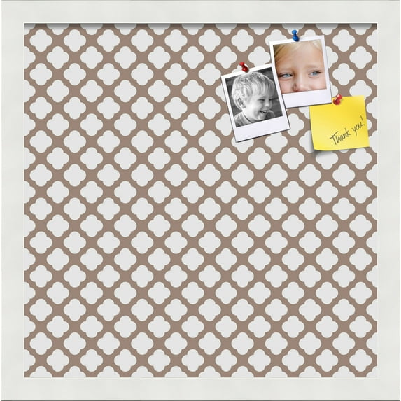 PinPix 15x15 Custom Cork Bulletin Board Light Brown Clover Poster Board Has a Fabric Style Canvas Finish, Framed in Light Brown Clover, by ArtToFrames (PinPix-540)