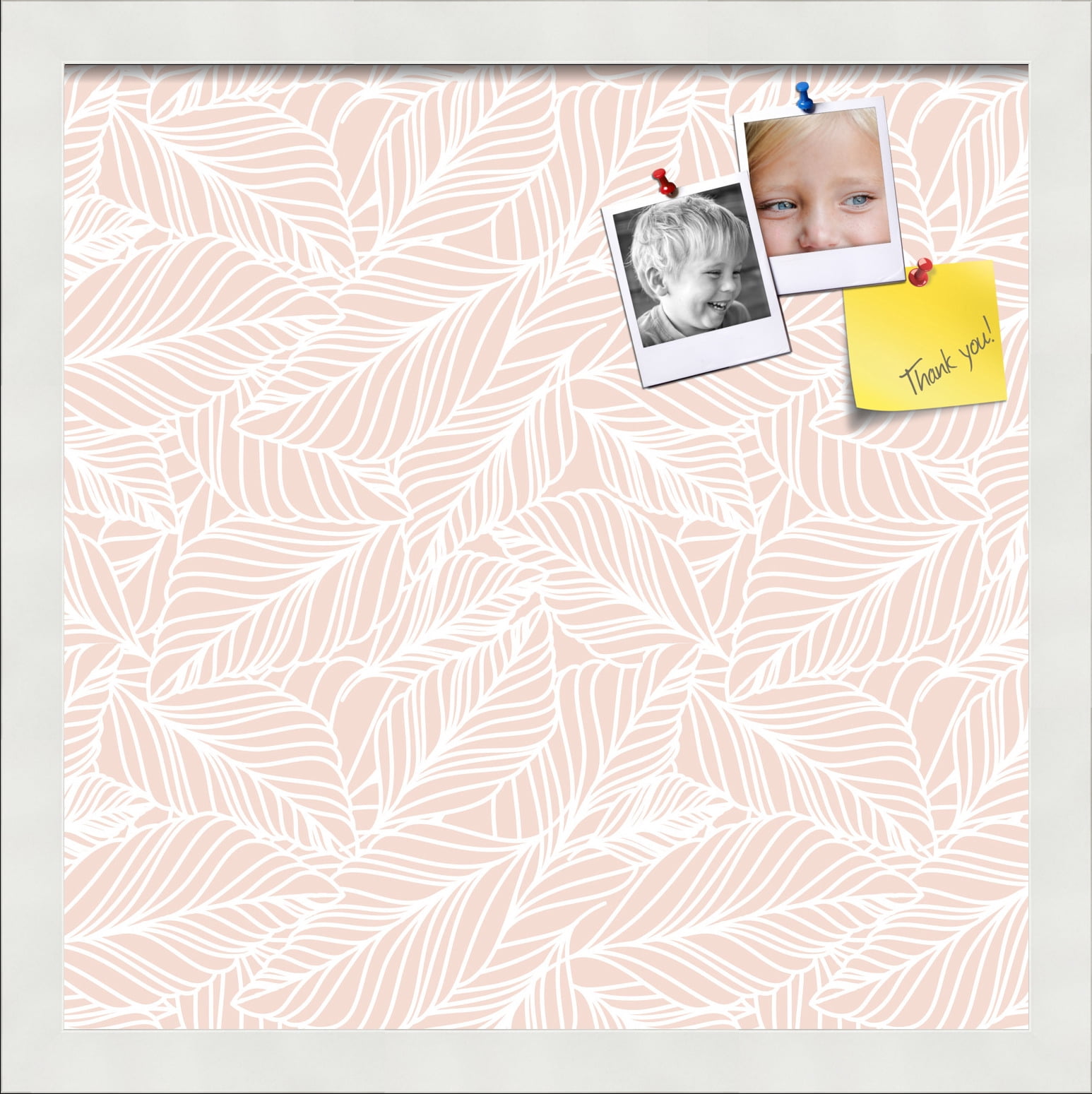 PinPix 15x15 Custom Cork Bulletin Board Peach White Poster Board Has a Fabric Style Canvas Finish, Framed in Peach White, by ArtToFrames (PinPix-1874)