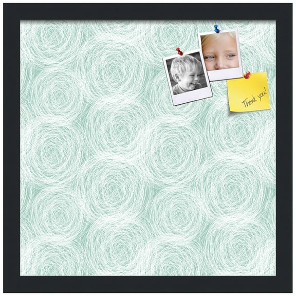 PinPix ArtToFrames 13x13 Custom Cork Bulletin Board    Poster Board Has a Fabric Style Canvas Finish, Framed in Satin Black (PinPix-1926)