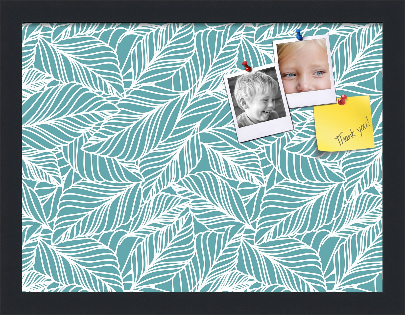 PinPix 16x12 Custom Cork Bulletin Board Aqua White Poster Board Has a Fabric Style Canvas Finish, Framed in Aqua White, by ArtToFrames (PinPix-1871)