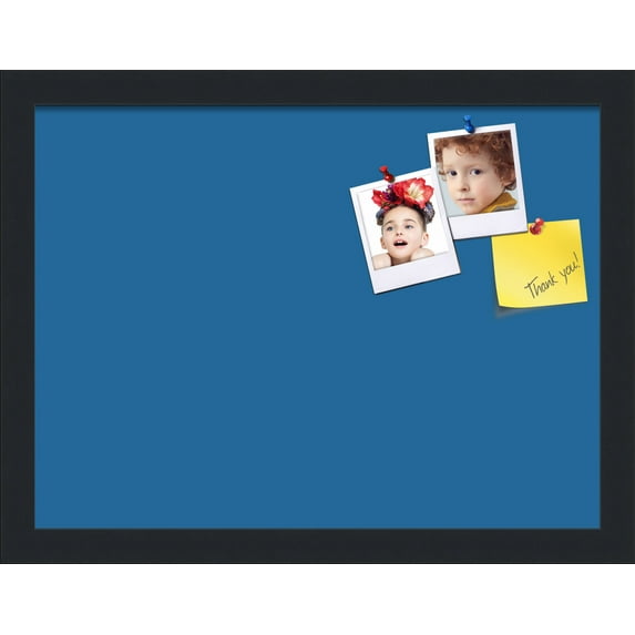PinPix 16x12 Custom Cork Bulletin Board Navy Pastel Poster Board Has a Fabric Style Canvas Finish, Framed in Navy Pastel, by ArtToFrames (PinPix-1811)