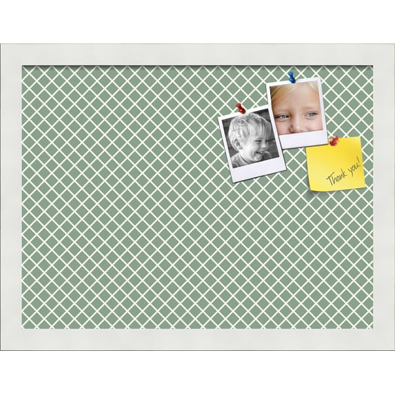 PinPix 16x12 Custom Cork Bulletin Board Nile Green Diamond Poster Board Has a Fabric Style Canvas Finish, Framed in Nile Green Diamond, by ArtToFrames (PinPix-380)