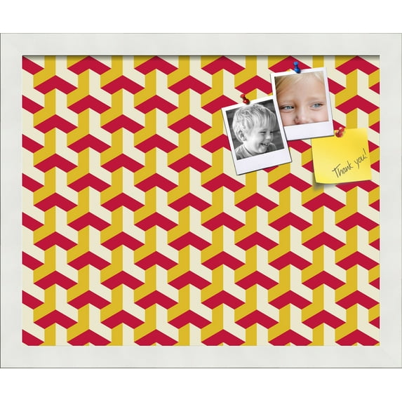 PinPix 16x13 Custom Cork Bulletin Board Baus Red Gold Poster Board Has a Fabric Style Canvas Finish, Framed in Baus Red Gold, by ArtToFrames (PinPix-1533)