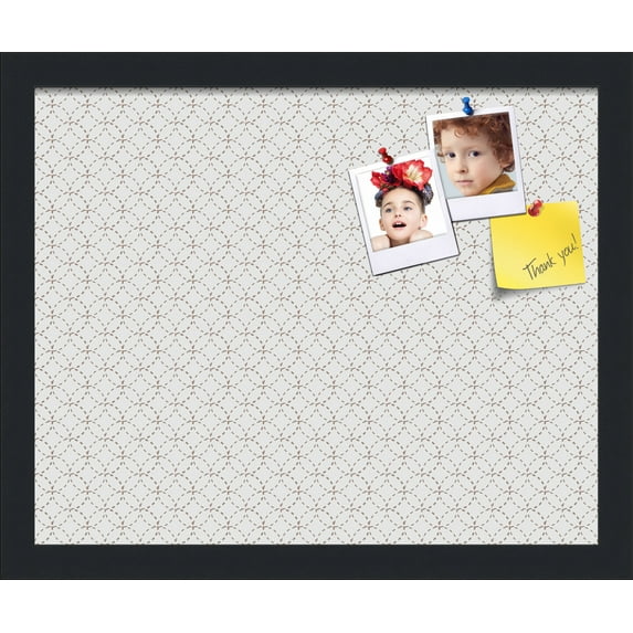 PinPix 16x13 Custom Cork Bulletin Board Beige Circles Poster Board Has a Fabric Style Canvas Finish, Framed in Beige Circles, by ArtToFrames (PinPix-491)