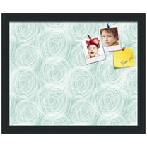 PinPix 16x13 Custom Cork Bulletin Board  Poster Board Has a Fabric Style Canvas Finish, Framed in Circles Sketch Aqua, by ArtToFrames (PinPix-1926)