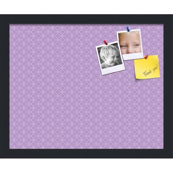 PinPix 16x13 Custom Cork Bulletin Board Purple Circles Poster Board Has a Fabric Style Canvas Finish, Framed in Purple Circles, by ArtToFrames (PinPix-493)