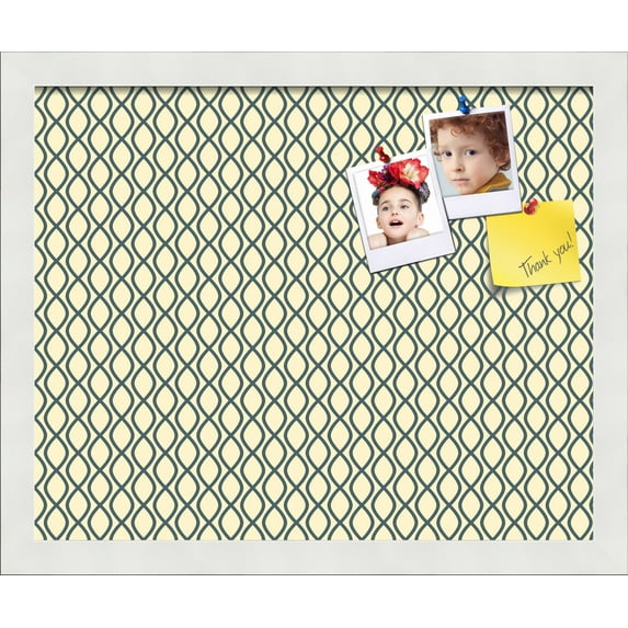 PinPix 16x13 Custom Cork Bulletin Board Yellow And Blue Waves Poster Board Has a Fabric Style Canvas Finish, Framed in Yellow And Blue Waves, by ArtToFrames (PinPix-321)