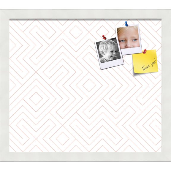 PinPix 16x14 Custom Cork Bulletin Board Maze White Grapefruit Poster Board Has a Fabric Style Canvas Finish, Framed in Maze White Grapefruit, by ArtToFrames (PinPix-1837)