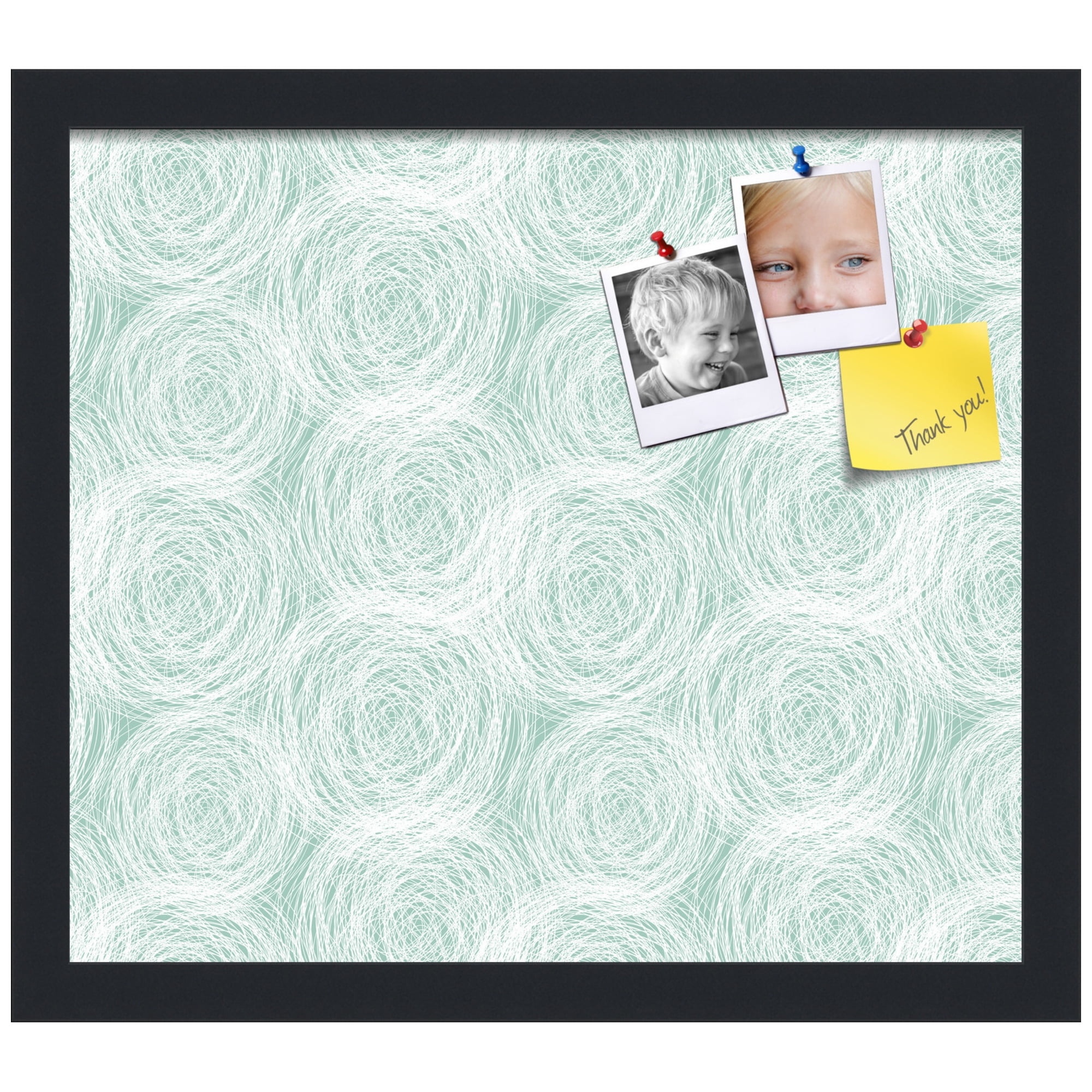PinPix ArtToFrames 14x12 Custom Cork Bulletin Board    Poster Board Has a Fabric Style Canvas Finish, Framed in Satin Black (PinPix-1926)