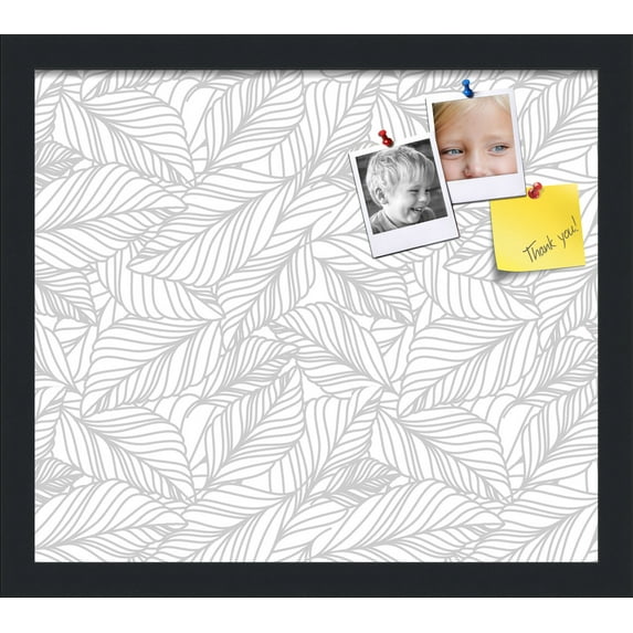 PinPix 16x14 Custom Cork Bulletin Board White Grey Poster Board Has a Fabric Style Canvas Finish, Framed in White Grey, by ArtToFrames (PinPix-1877)