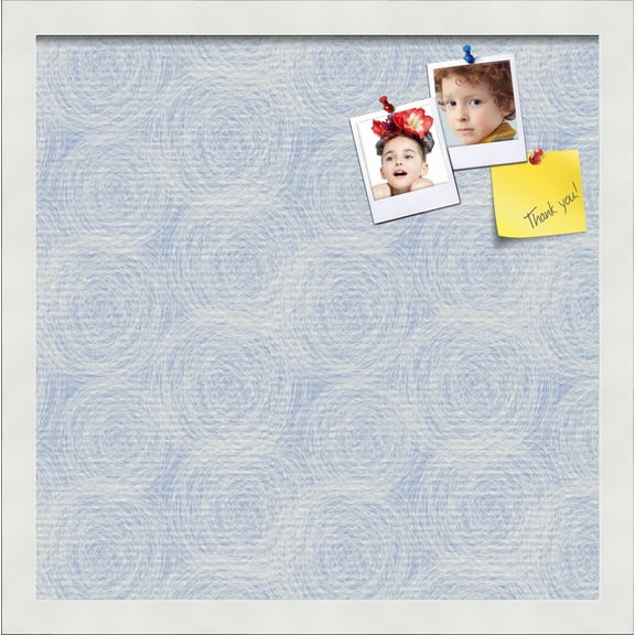 PinPix 16x16 Custom Cork Bulletin Board Circles Sketch Mill White Poster Board Has a Fabric Style Canvas Finish, Framed in Circles Sketch Mill White, by ArtToFrames (PinPix-1927)