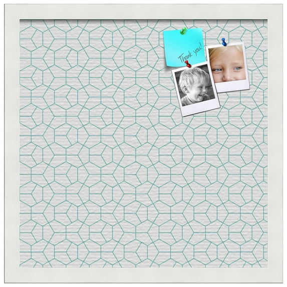 PinPix 16x16 Custom Cork Bulletin Board Modeco Hex Aqua Poster Board Has a Fabric Style Canvas Finish, Framed in Modeco Hex Aqua, by ArtToFrames (PinPix-1540)