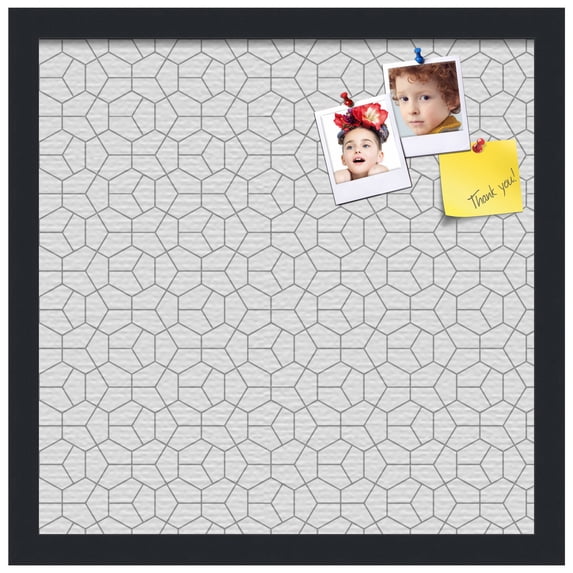 PinPix 16x16 Custom Cork Bulletin Board Modeco Hex Grey Poster Board Has a Fabric Style Canvas Finish, Framed in Modeco Hex Grey, by ArtToFrames (PinPix-1538)