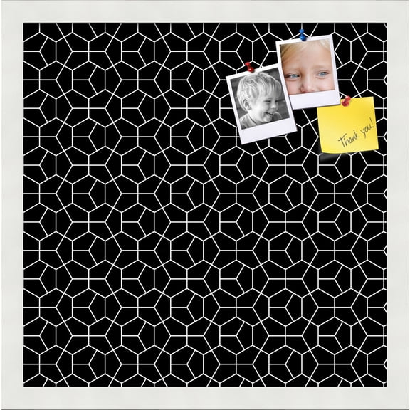 PinPix 16x16 Custom Cork Bulletin Board Modeco Hex W B Poster Board Has a Fabric Style Canvas Finish, Framed in Modeco Hex W B, by ArtToFrames (PinPix-1730)