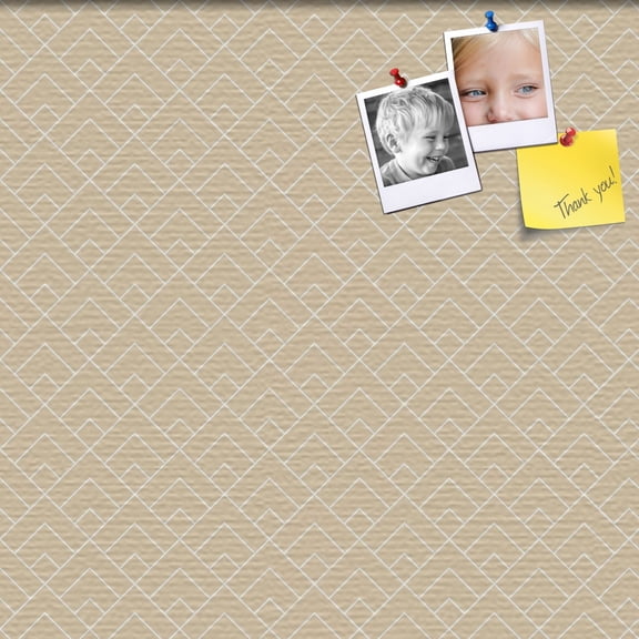 PinPix 16x16 Custom Cork Bulletin Board Peaks Modern Pattern Beige Poster Board Has a Fabric Style Canvas Finish, Framed in Peaks Modern Pattern Beige, by ArtToFrames (PinPix-1792)