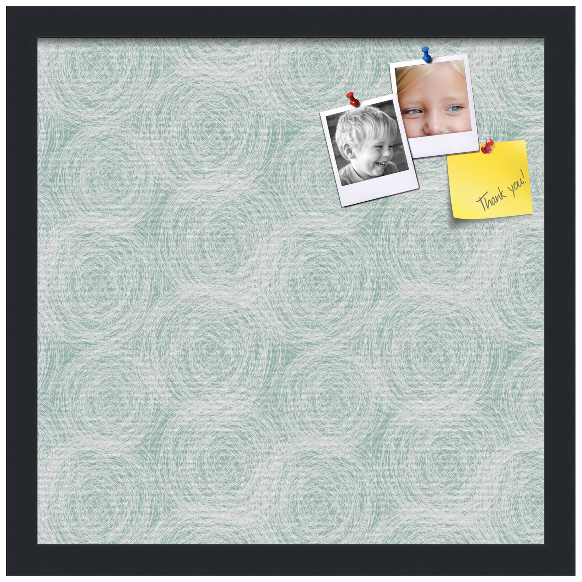 PinPix ArtToFrames 14x14 Custom Cork Bulletin Board    Poster Board Has a Fabric Style Canvas Finish, Framed in Satin Black (PinPix-1926)