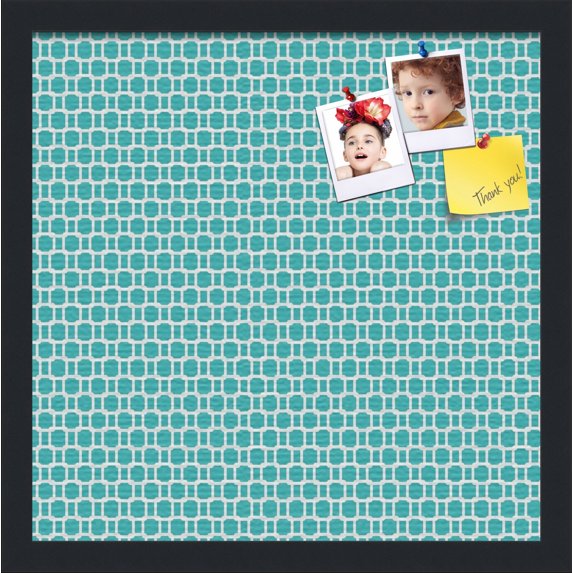 PinPix 16x16 Custom Cork Bulletin Board Poster Board Has a Fabric Style Canvas Finish, Framed in Retro Patterns, by ArtToFrames (PinPix-234)