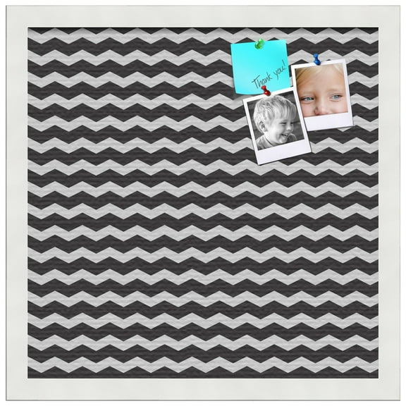 PinPix 16x16 Custom Cork Bulletin Board  Poster Board Has a Fabric Style Canvas Finish, Framed in White, by ArtToFrames (PinPix-118)