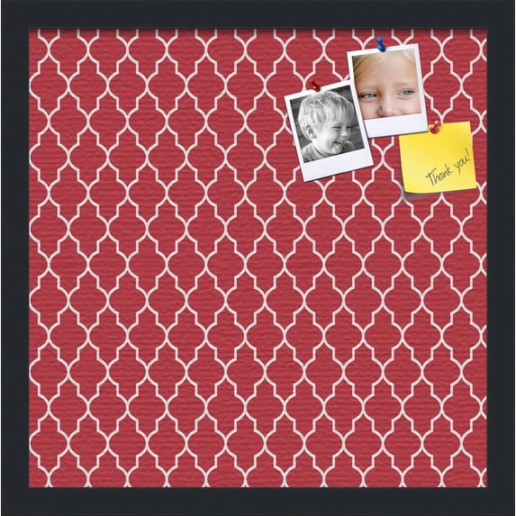 PinPix 16x16 Custom Cork Bulletin Board Quarterfoil Red Poster Board Has a Fabric Style Canvas Finish, Framed in Quarterfoil Red, by ArtToFrames (PinPix-484)