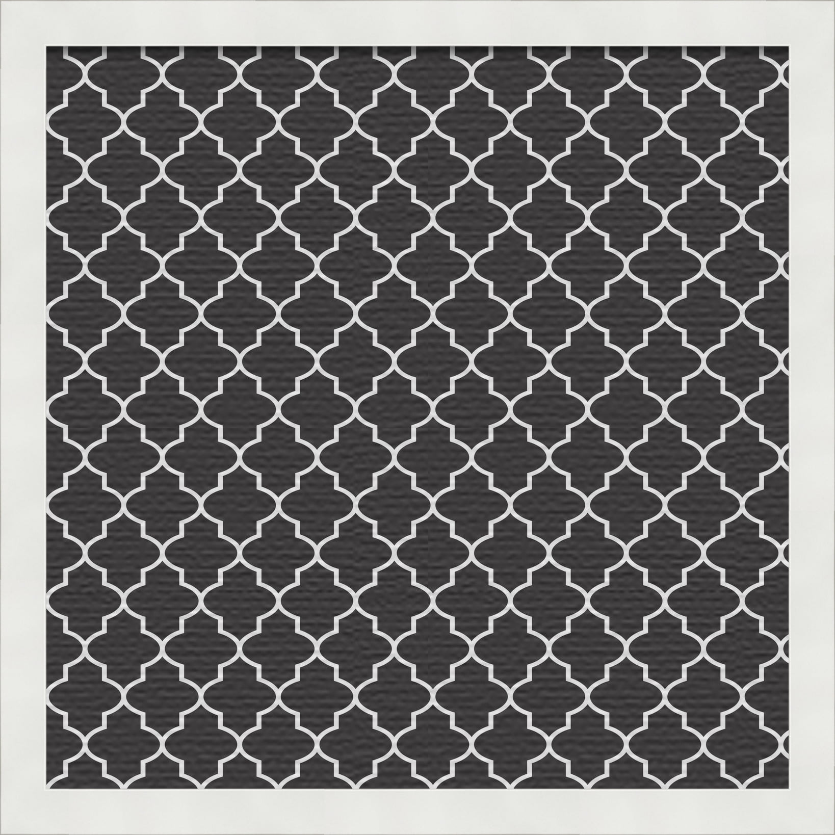 PinPix 16x16 Custom Cork Bulletin Board Quatrefoil Black Poster Board