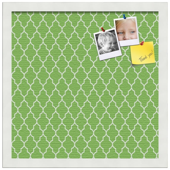 PinPix 16x16 Custom Cork Bulletin Board Quatrefoil Green Poster Board Has a Fabric Style Canvas Finish, Framed in Quatrefoil Green, by ArtToFrames (PinPix-281)
