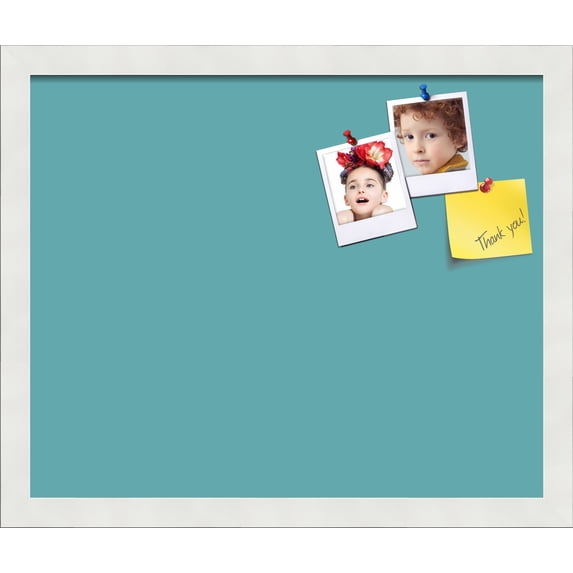 PinPix 17x14 Custom Cork Bulletin Board Aqua Pastel Poster Board Has a Fabric Style Canvas Finish, Framed in Aqua Pastel, by ArtToFrames (PinPix-1806)
