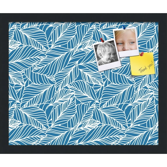 PinPix 17x14 Custom Cork Bulletin Board Navy White Poster Board Has a Fabric Style Canvas Finish, Framed in Navy White, by ArtToFrames (PinPix-1873)