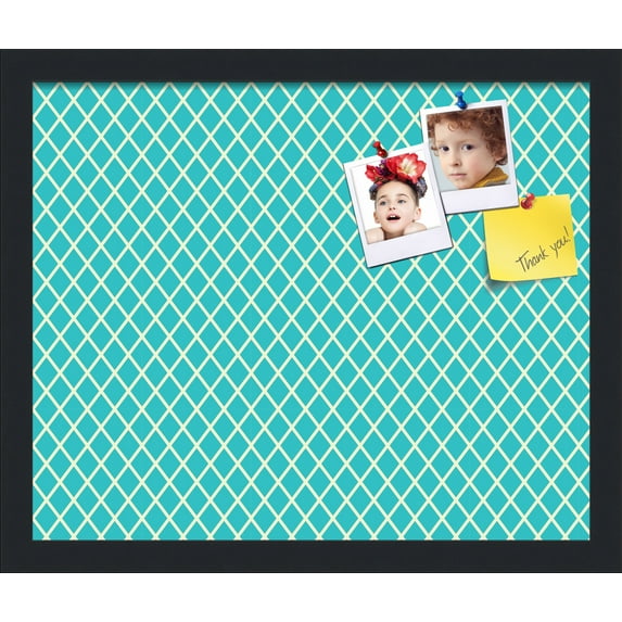 PinPix 17x14 Custom Cork Bulletin Board Neon Blue Diamond Poster Board Has a Fabric Style Canvas Finish, Framed in Neon Blue Diamond, by ArtToFrames (PinPix-350)