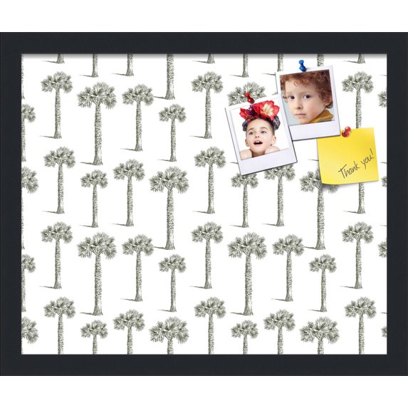 PinPix 17x14 Custom Cork Bulletin Board Palm Green Poster Board Has a Fabric Style Canvas Finish, Framed in Palm Green, by ArtToFrames (PinPix-1923)