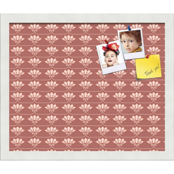 PinPix 17x14 Custom Cork Bulletin Board Pink Sea Shells Poster Board Has a Fabric Style Canvas Finish, Framed in Pink Sea Shells, by ArtToFrames (PinPix-553)