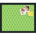 thumbnail image 1 of PinPix 17x14 Custom Cork Bulletin Board Quatrefoil Green Poster Board Has a Fabric Style Canvas Finish, Framed in Quatrefoil Green, by ArtToFrames (PinPix-281), 1 of 6