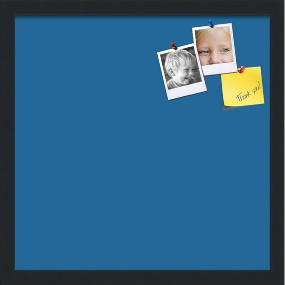 PinPix 17x17 Custom Cork Bulletin Board Navy Pastel Poster Board Has a Fabric Style Canvas Finish, Framed in Navy Pastel, by ArtToFrames (PinPix-1811)