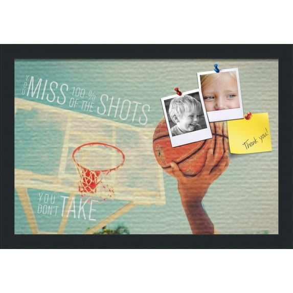 PinPix 18x12 Custom Cork Bulletin Board 100 Percent Poster Board Has a Fabric Style Canvas Finish, Framed in 100 Percent, by ArtToFrames (PinPix-1485)