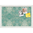 thumbnail image 1 of PinPix 18x12 Custom Cork Bulletin Board Aqua Poster Board Has a Fabric Style Canvas Finish, Framed in Aqua, by ArtToFrames (PinPix-1881), 1 of 5