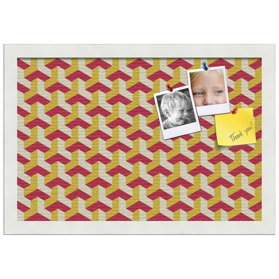 PinPix 18x12 Custom Cork Bulletin Board Baus Red Gold Poster Board Has a Fabric Style Canvas Finish, Framed in Baus Red Gold, by ArtToFrames (PinPix-1533)