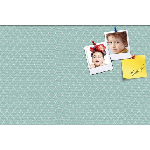 PinPix 18x12 Custom Cork Bulletin Board Blue Chain Poster Board Has a Fabric Style Canvas Finish, Framed in Blue Chain, by ArtToFrames (PinPix-571)