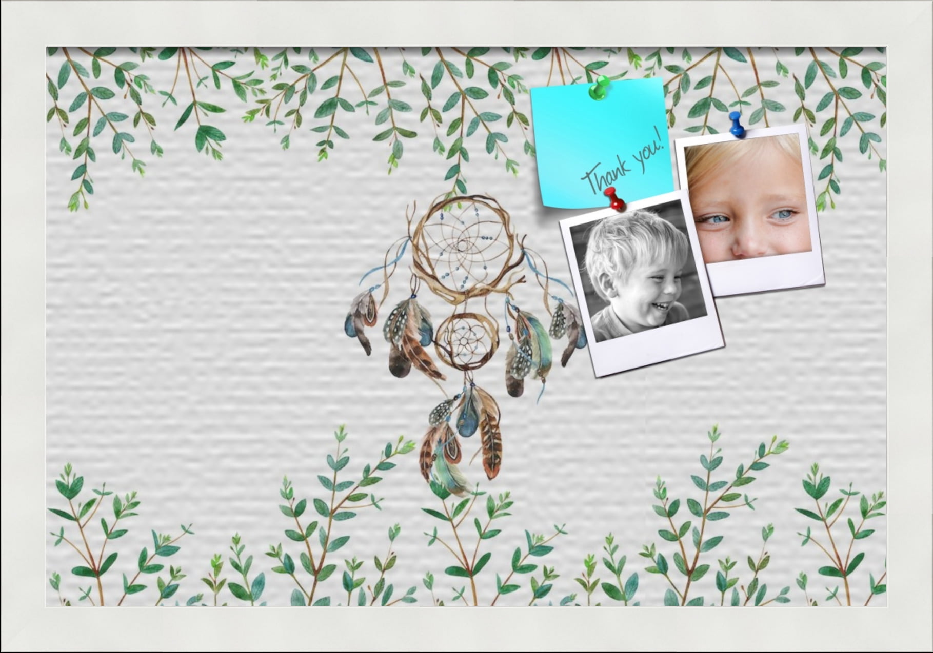 PinPix 18x12 Custom Cork Bulletin Board Dreamcatcher Poster Board Has a Fabric Style Canvas Finish, Framed in Dreamcatcher, by ArtToFrames (PinPix-1493)