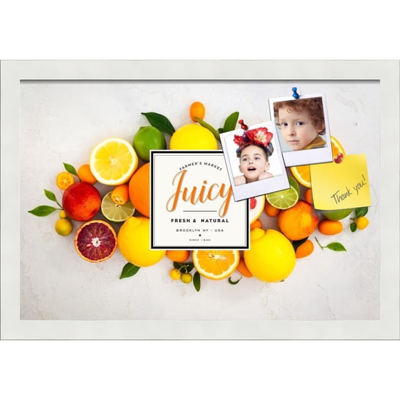 PinPix 18x12 Custom Cork Bulletin Board Fruit Poster Board Has a Fabric Style Canvas Finish, Framed in Fruit, by ArtToFrames (PinPix-1362)