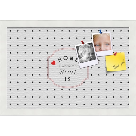 PinPix 18x12 Custom Cork Bulletin Board Home Is Where The Heart Is Poster Board Has a Fabric Style Canvas Finish, Framed in Home Is Where The Heart Is, by ArtToFrames (PinPix-1495)