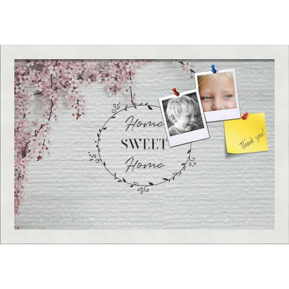 PinPix 18x12 Custom Cork Bulletin Board Home Sweet Home Poster Board Has a Fabric Style Canvas Finish, Framed in Home Sweet Home, by ArtToFrames (PinPix-1496)