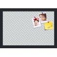 thumbnail image 1 of PinPix 18x12 Custom Cork Bulletin Board Lattice White Aqua Poster Board Has a Fabric Style Canvas Finish, Framed in Lattice White Aqua, by ArtToFrames (PinPix-1817), 1 of 1