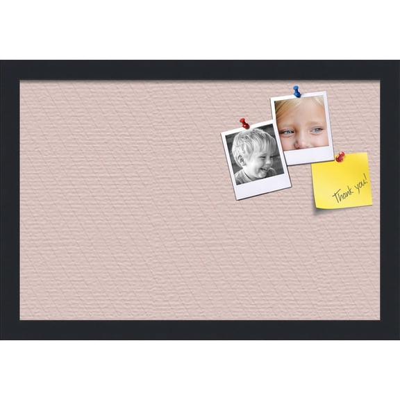 PinPix 18x12 Custom Cork Bulletin Board Lux Stripes Grapefruit Poster Board Has a Fabric Style Canvas Finish, Framed in Lux Stripes Grapefruit, by ArtToFrames (PinPix-1670)